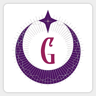 G - Moon Monogram Sticker